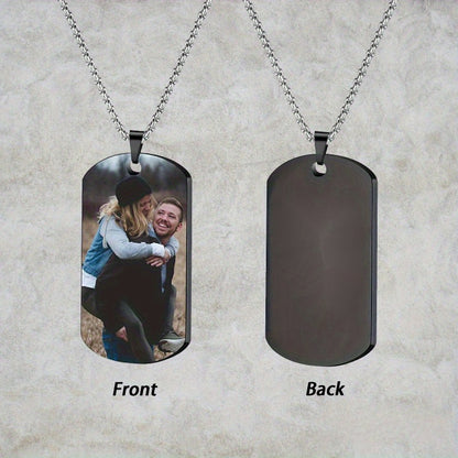 Personalized Men's Necklace - Custom Photo Dog Tag Necklace