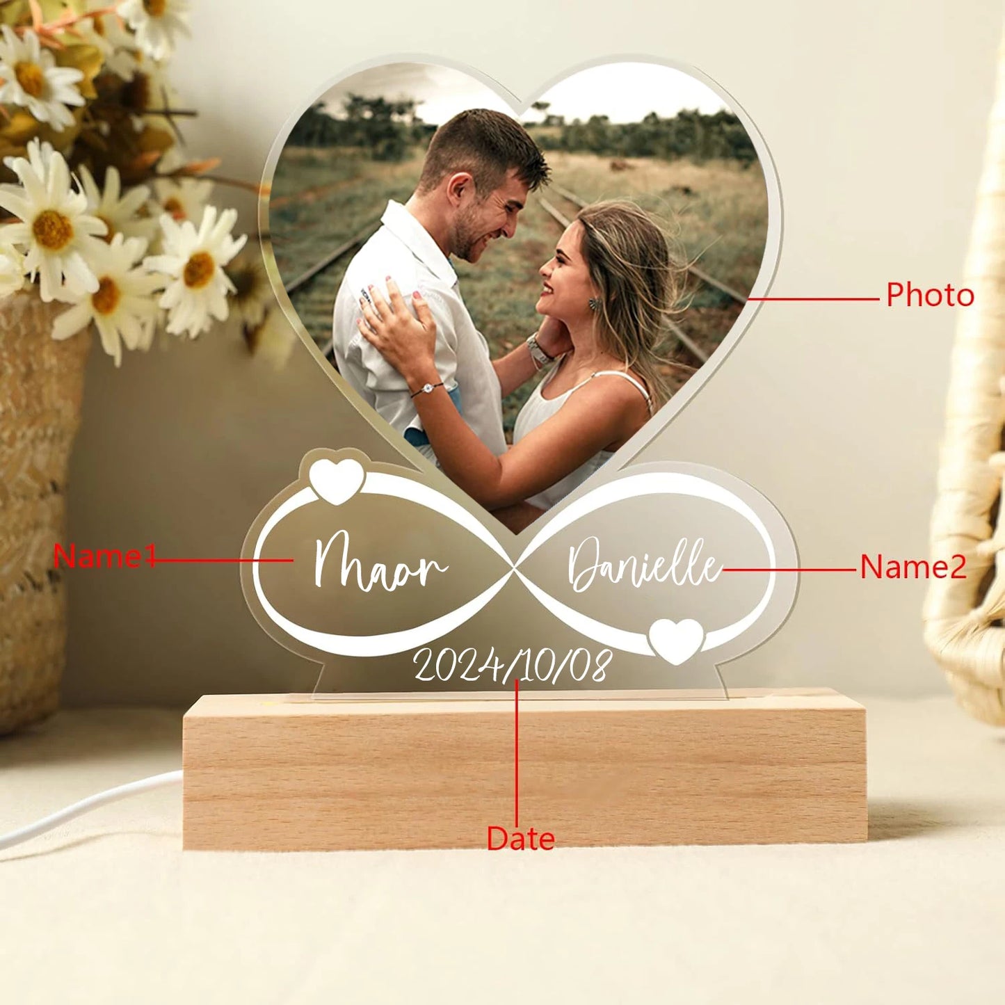 Personalized Photo Acrylic Plaque - Personalized Anniversary Gift for Couples