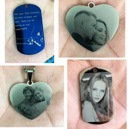 Personalized Photo Necklace - Stainless Steel