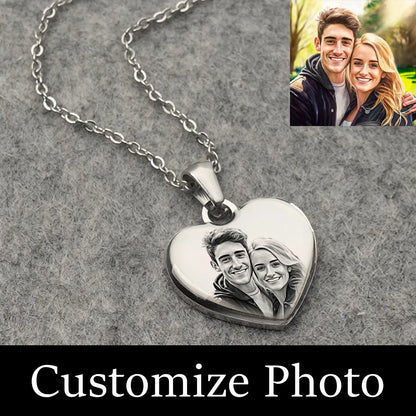 Picture Necklace Personalized for Women,Custom Photo Love Heart Projection Pendant,Customized Valentine's Day gift,gifts for mom