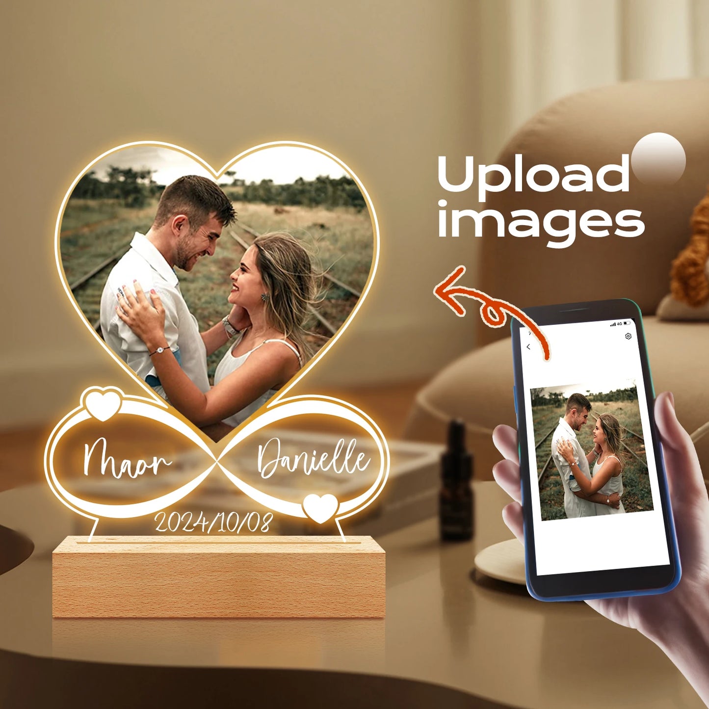 Personalized Photo Acrylic Plaque - Personalized Anniversary Gift for Couples