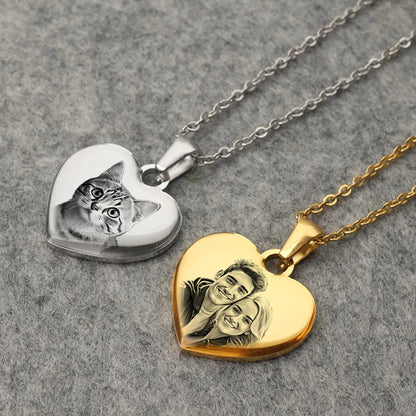 Picture Necklace Personalized for Women,Custom Photo Love Heart Projection Pendant,Customized Valentine's Day gift,gifts for mom