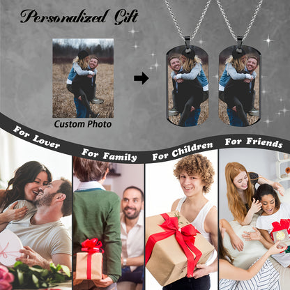 Personalized Men's Necklace - Custom Photo Dog Tag Necklace